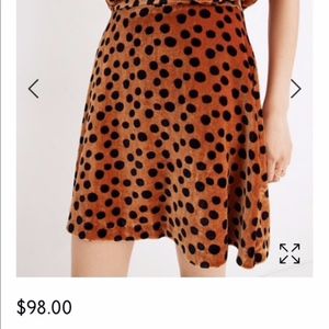 Madewell Velvet Circle Mini Skirt in Leopard Dot